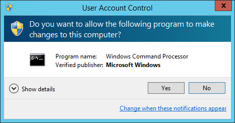 UAC dialog